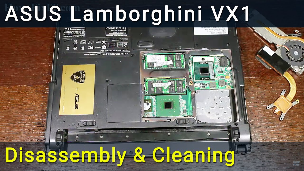 Asus Lamborghini VX1 Разборка, чистка вентилятора от пыли и замена термопасты