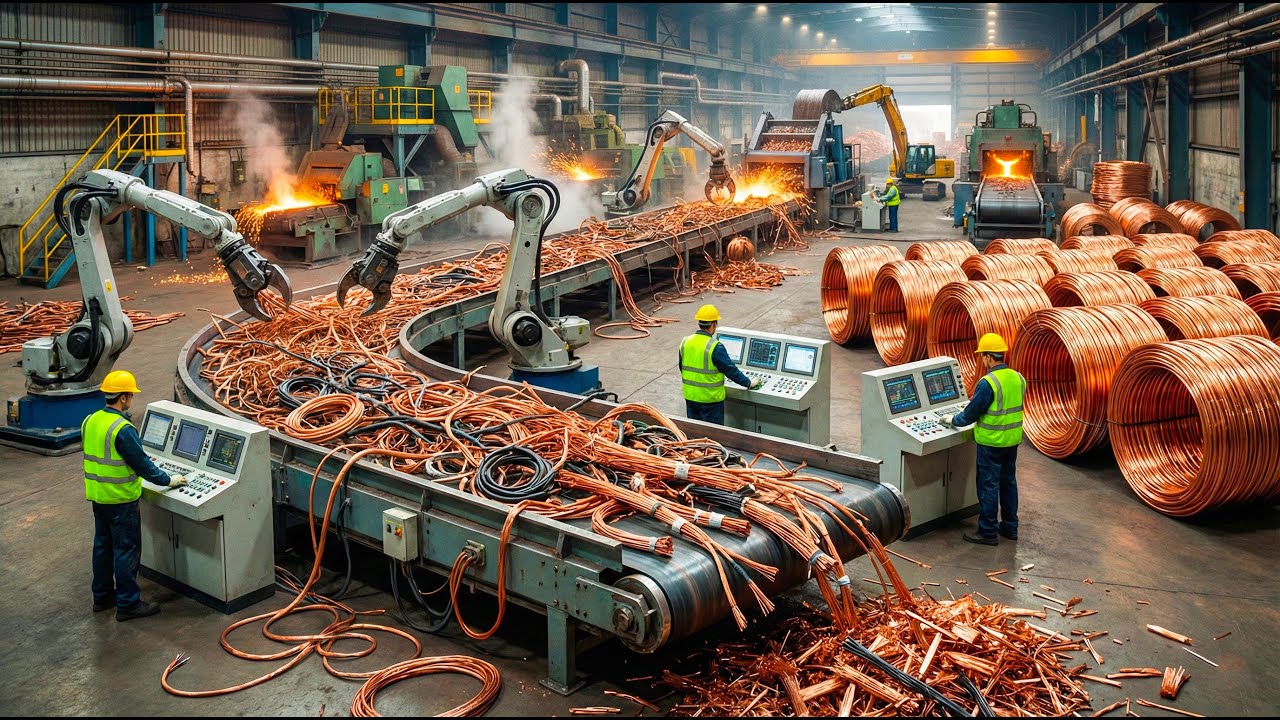 Inside the Copper Recycling Factory &ndash; How Old Electrical Cables Become Pure Copper (Full Process)