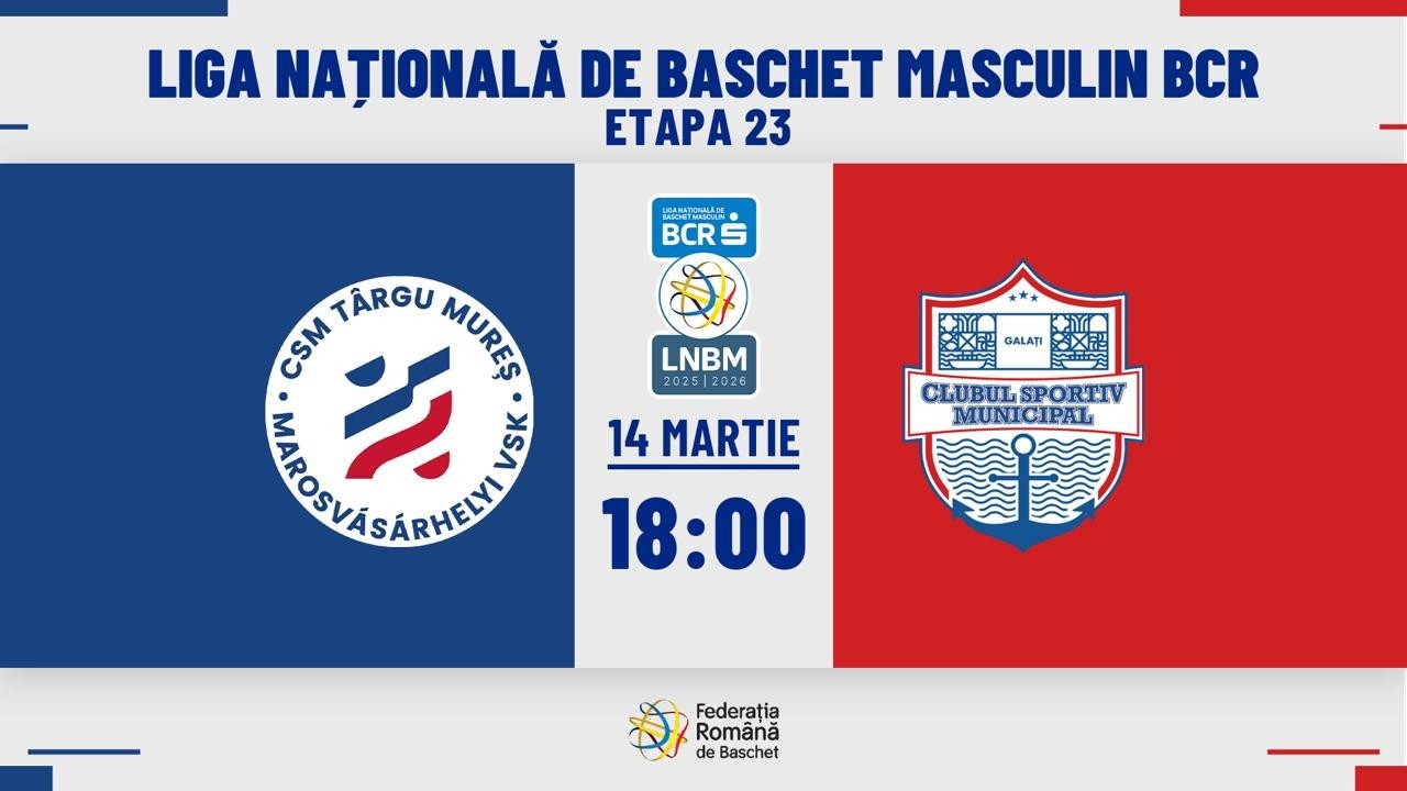 Liga Nationala de Baschet Masculin BCR 25/26 - CSM Târgu Mureș vs CSM Galați