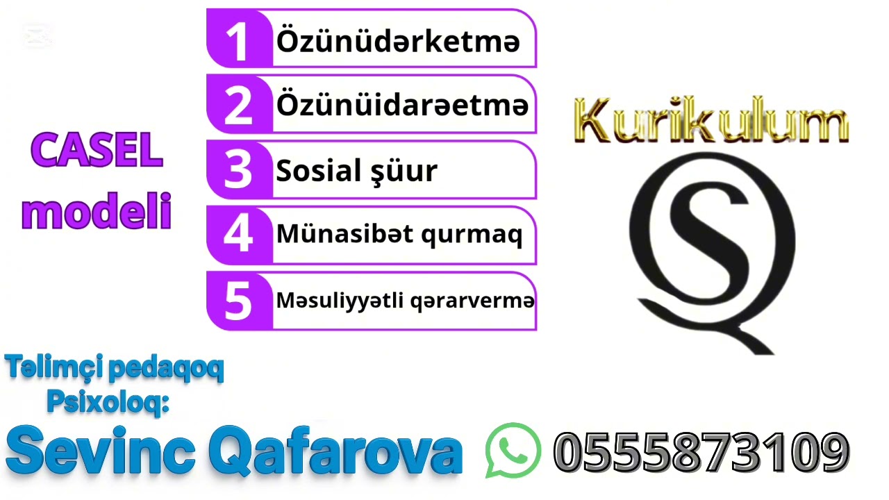 SEÖ/CASEL modeli|Qafarova Sevinc 0555873109 #miq #sertifikasiya #kurikulum  #müəllimlərinişəqəbulu 