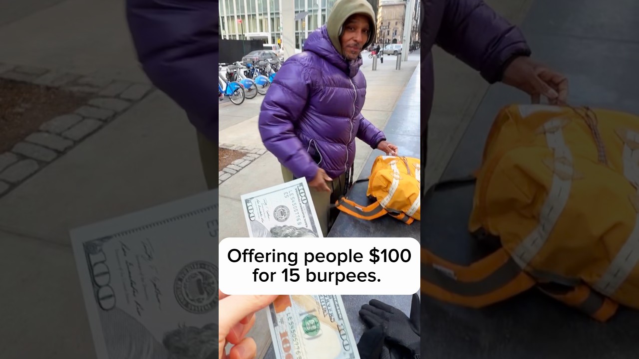 Offering strangers $100 for 15 burpees. #workout  #motivation #interview #fitness