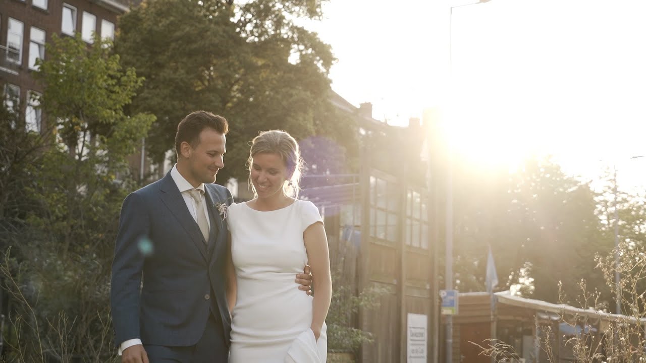 Trouwfilm Han & Eline I Peddelend door hartje Rotterdam