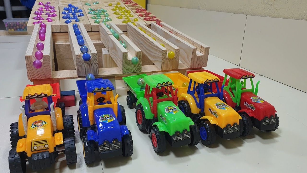 Marble Run Race ASMR ☆ Popular RAINBOW Pop it Quintuple Haba Slope And Tractor ☆ Marble ASMR Healing