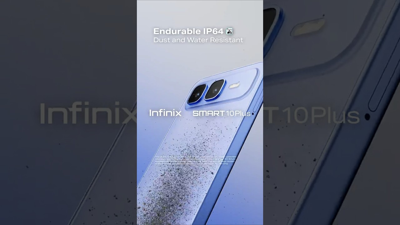 Infinix | SMART 10 Plus | Endurable IP64 Dust & Water Resistant