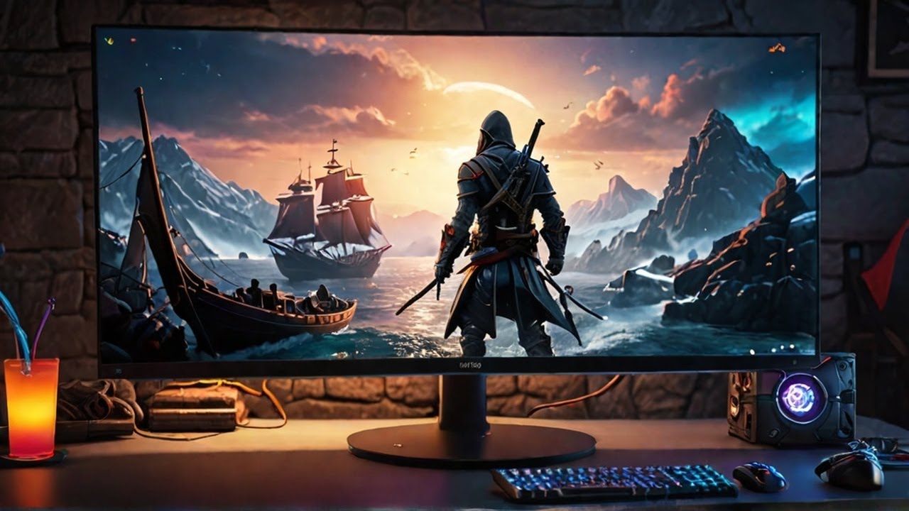 Unboxing VA OMEN 34C 34'' 1440p 165Hz 1500R gaming Monitor + PS5 Gameplay - Assassin's Creed Rogue