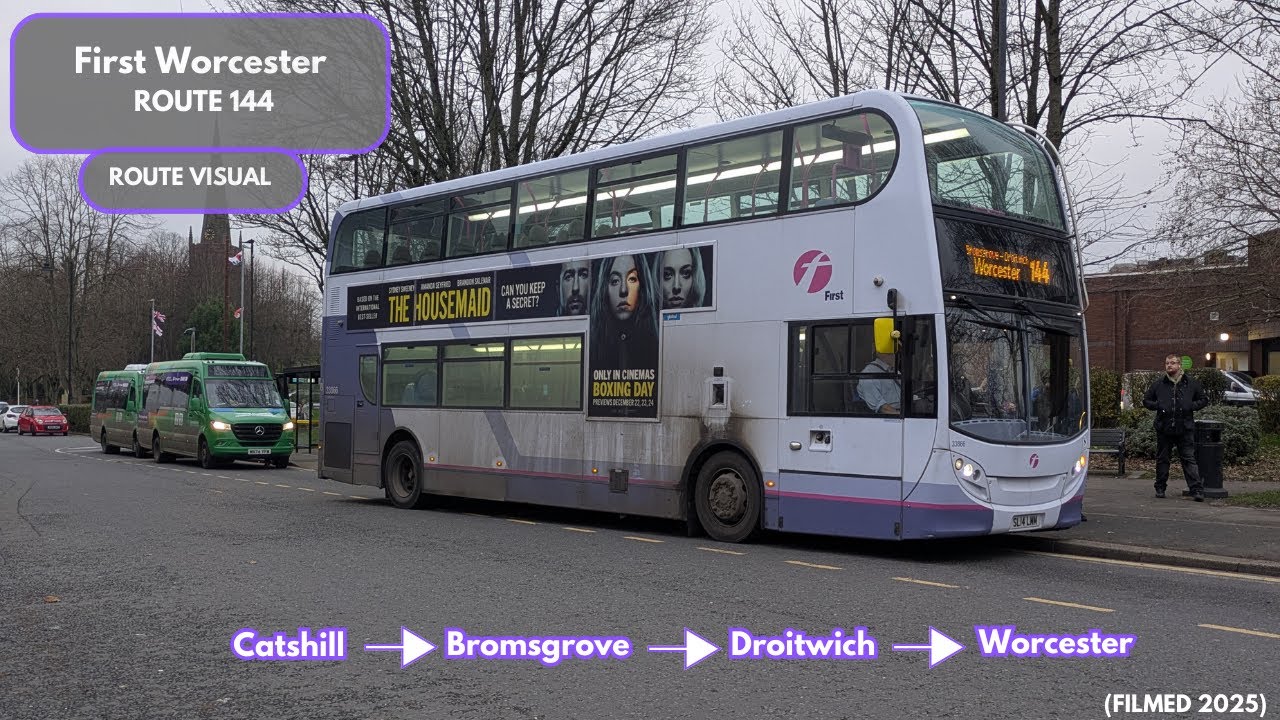 First Worcester 144 | Catshill To Worcester Bus Station| Route Visual