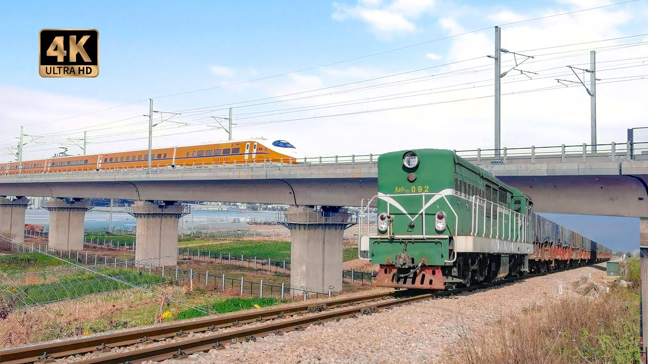 【动检-窄轨秘境】bullet train&ldquo;DOCTOR YELLOW&rdquo; meet little old train！&ldquo;黄医生&rdquo;，与米轨老火车跨越百年的邂逅 CRH2J-0205