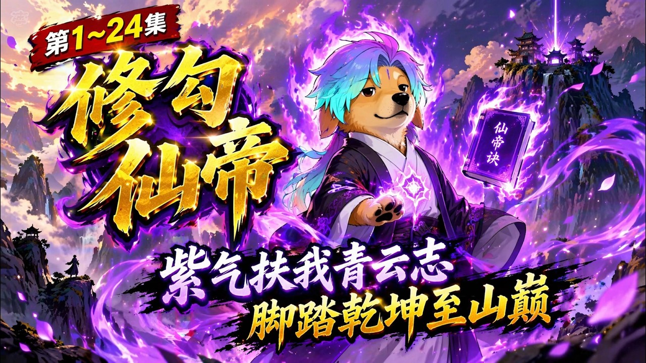 《修勾仙帝》第1~24集：紫气扶我青云志，脚踏乾坤至山巅！ #原创动漫 #动漫  #动画推荐
