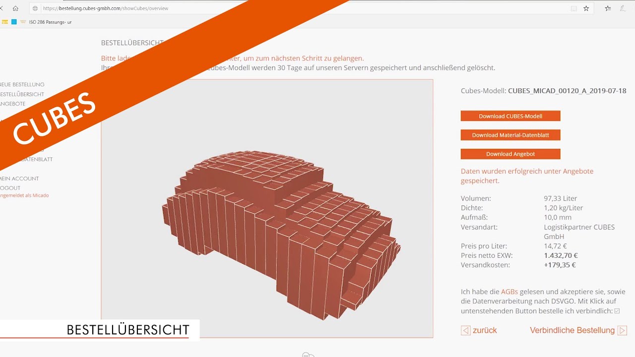 CUBES Bestellprozess