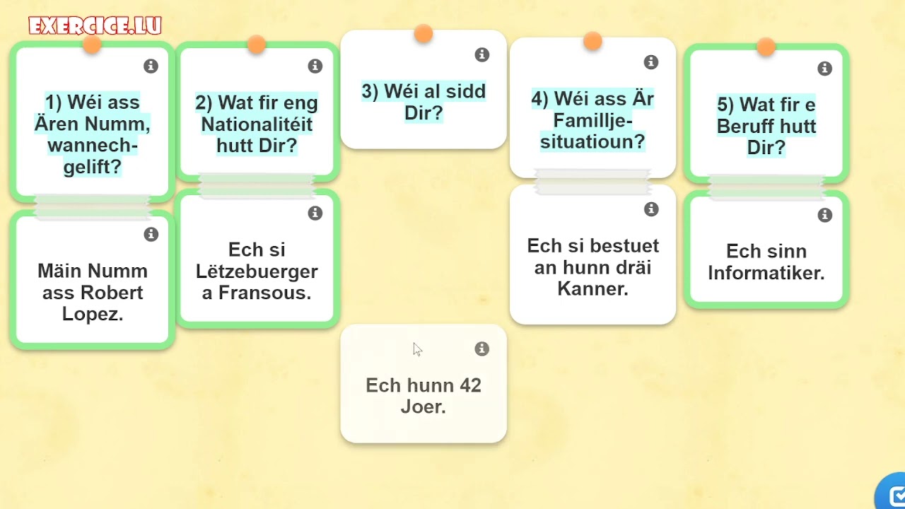 V690: Dix phrases pour se présenter en luxembourgeois (sech virstellen)