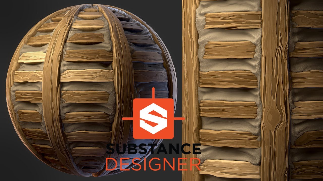 Stylized Wood Planks Lath - Substance Designer