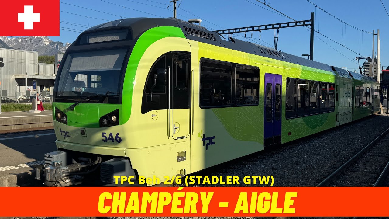 Cab Ride Champéry → Aigle (Transports Publics du Chablais, Switzerland, May 2025) driver's view 4K