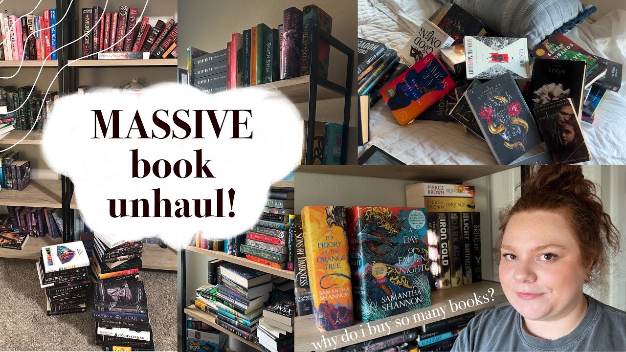 let’s unhaul 75+ books! 📚⚡️getting rid of books i'll never read lolz