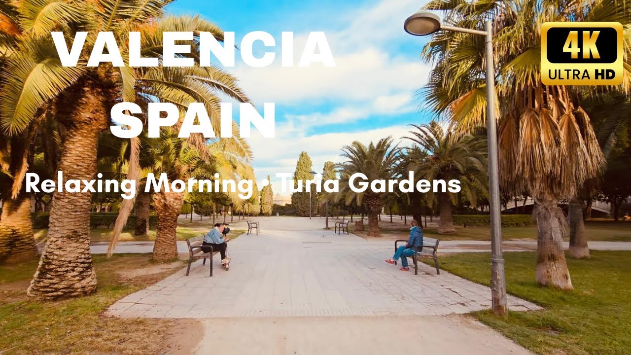 VALENCIA, Spain Relaxing Walk Turia Gardens🇪🇸 December 2025 [4K/60fps]