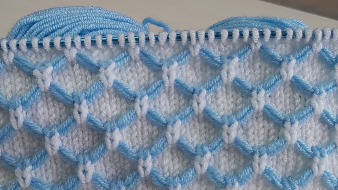 İki şiş kolay örgü model anlatımı 💐crochet knitting