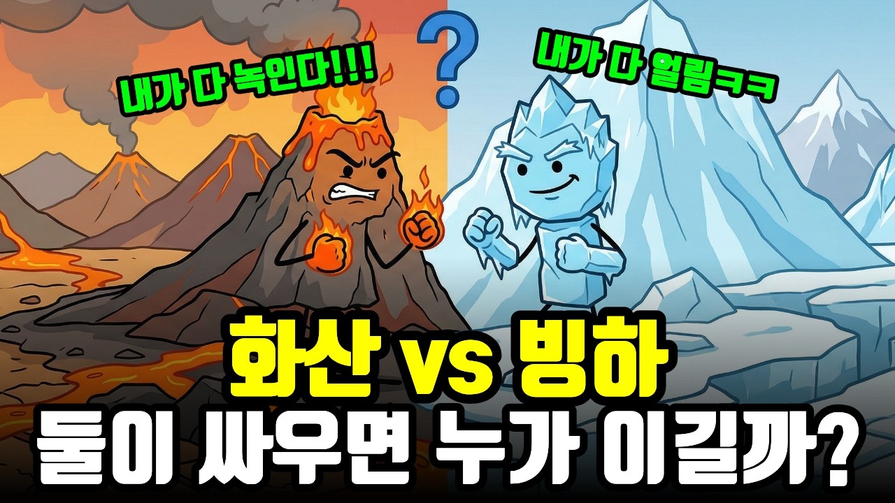 빙하랑 화산이 싸우면 누가 이길까?