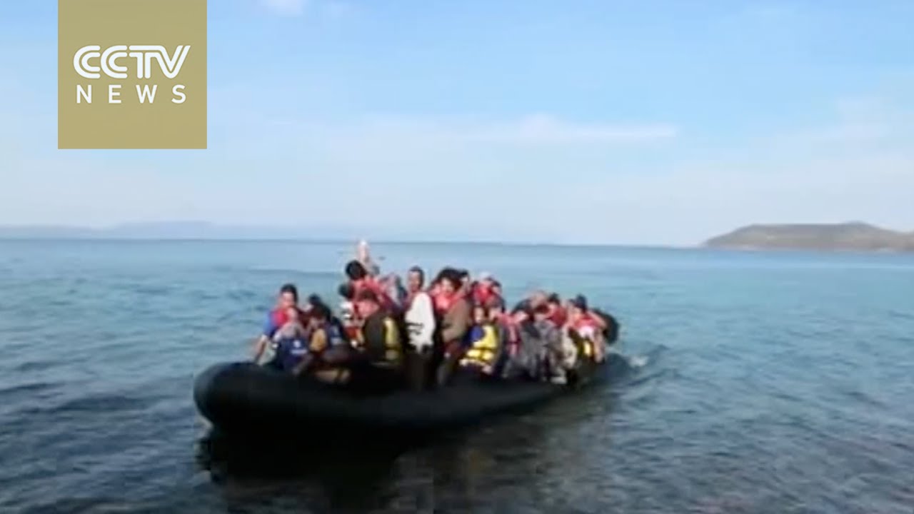 Watch: Thousands of refugees arrive at Lesvos, Greece