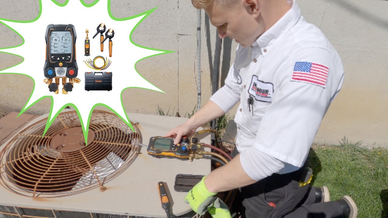 HVAC Gauges: Checking AC Freon Level With Testo 557s Digital Gauges