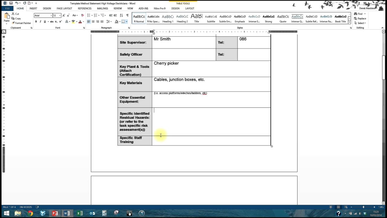 How to complete a method statement