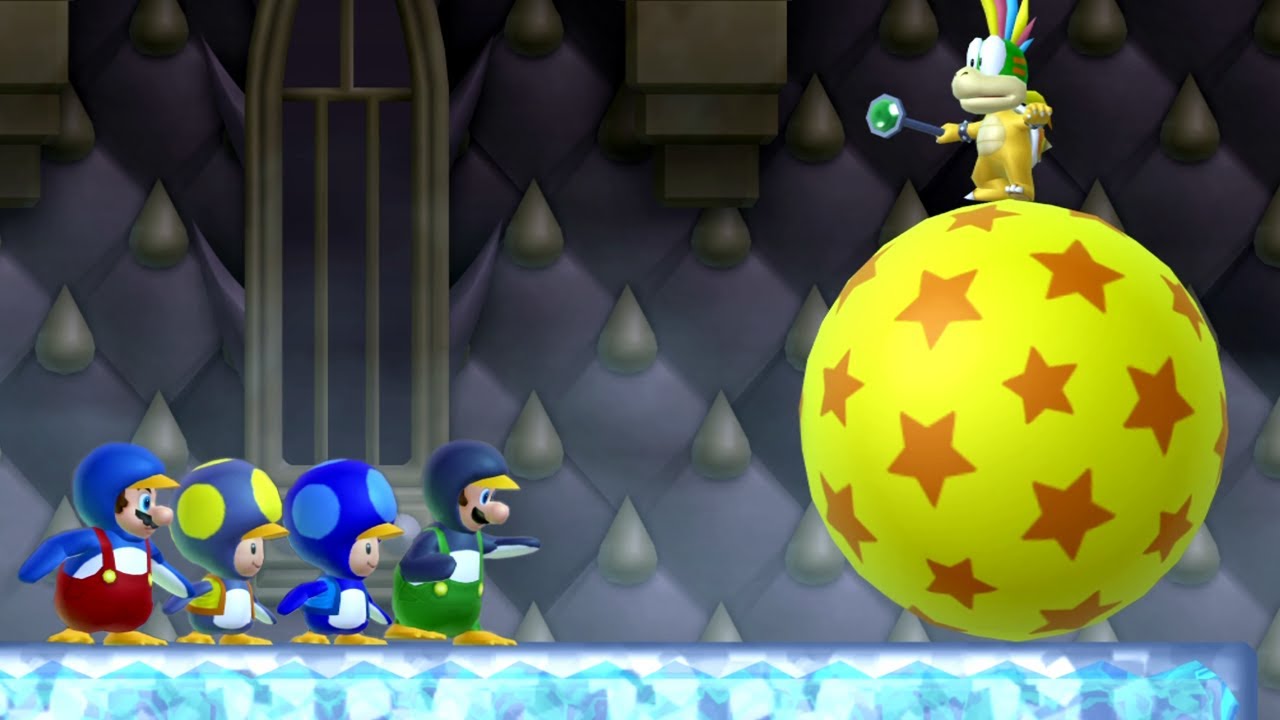 New Super Mario Bros. Wii - All Castle Bosses (4 Players)