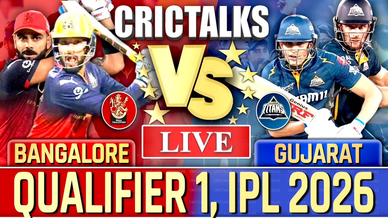 Live: RCB Vs GT, Qualifier 1, IPL 2026, Cricket Live Match Today Scores & Commentary, Last 8 Overs