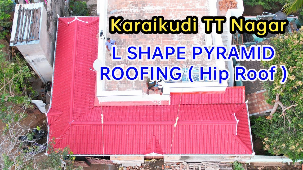 L shape pyramid hip roofing kerala model Roofing in karaikudi Tamilnadu New Type Roofing by kmc roof