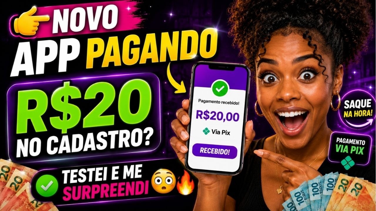 👉 NOVO APP PAGANDO R$20 NO CADASTRO? TESTEI E ME SURPREENDI 😳🔥