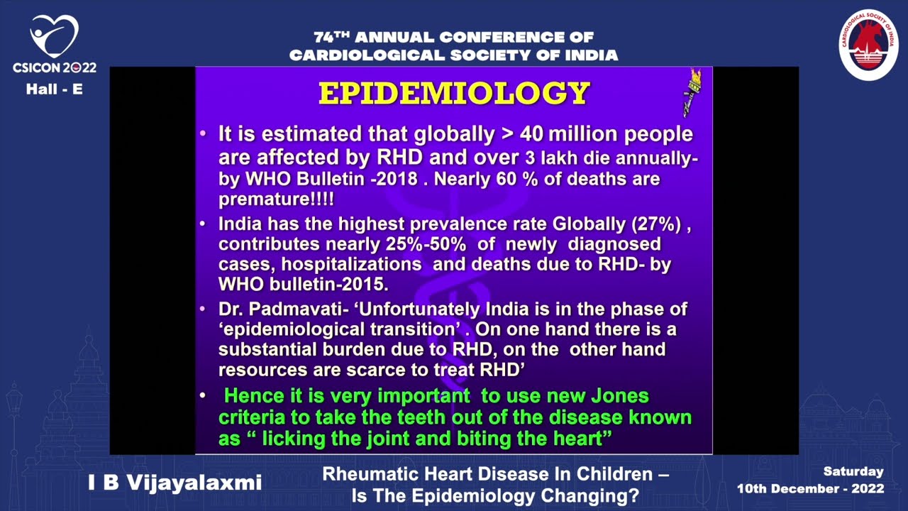 Rheumatic Heart Disease In Children – Is The Epidemiology Changing?   I B Vijayalaxmi