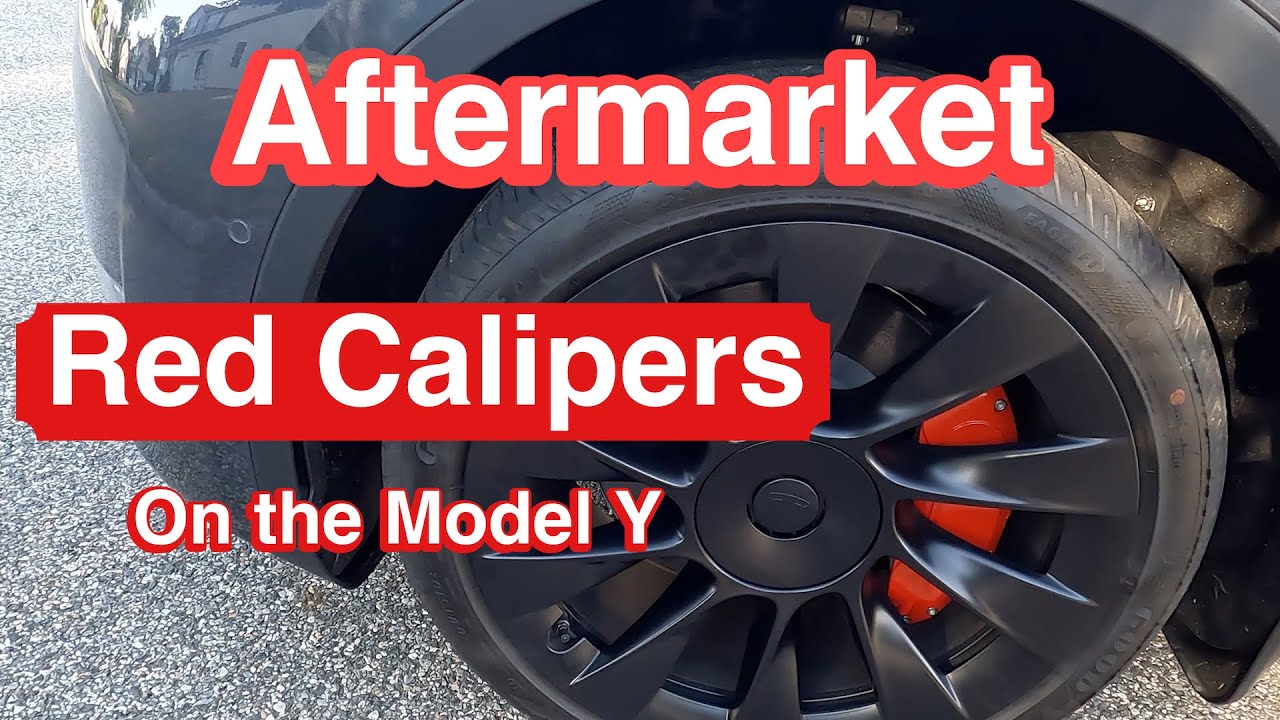 Red Calipers Covers for the Tesla Model Y