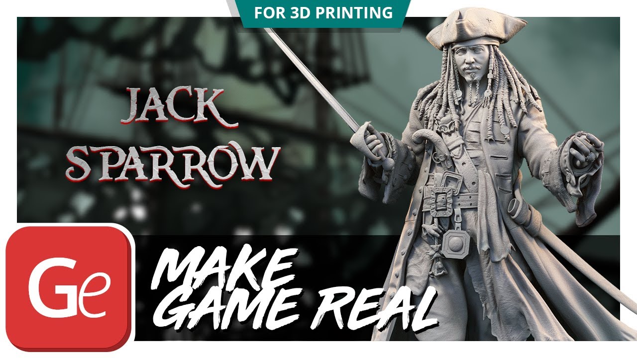 Jack Sparrow 3D Printing Figurine | Make Game Real