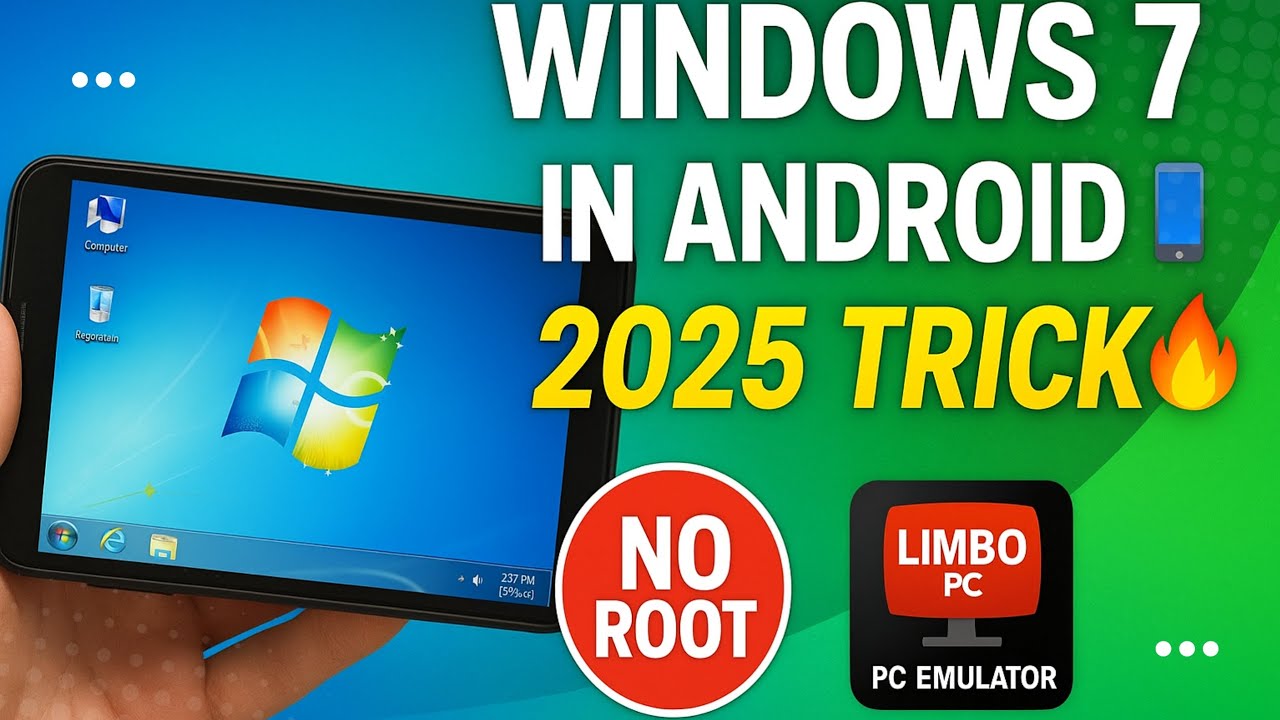 🔥 Windows 7 Running on Android Phone 2025! | Limbo x86 Emulator Full Guide 💻📱