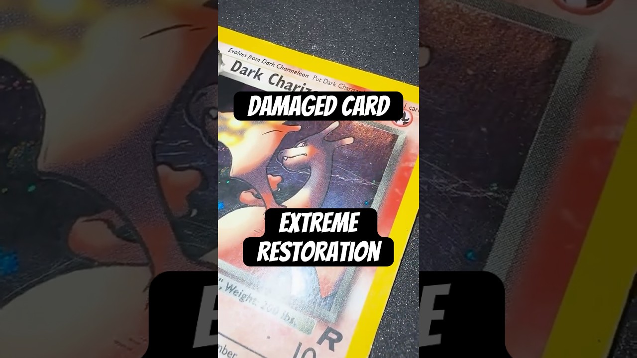 Исправление сгиба карты Dark Charizard | Polish | #charizard #restoration #pokemoncards #pokemon