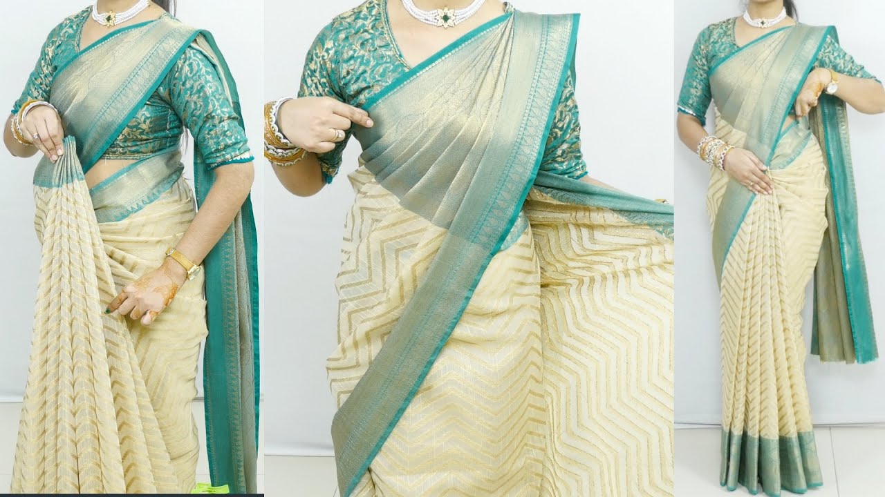 Beginners saree draping with perfect pleats trick | How to wear saree for wedding & functions