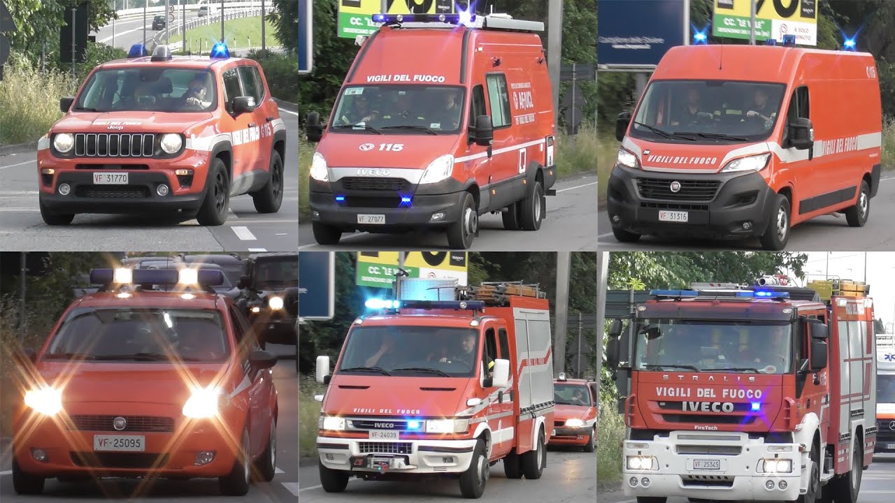 Arrivo mezzi di soccorso per incendio Centro commerciale Le Vele a Desenzano/Italian Fire Truck resp