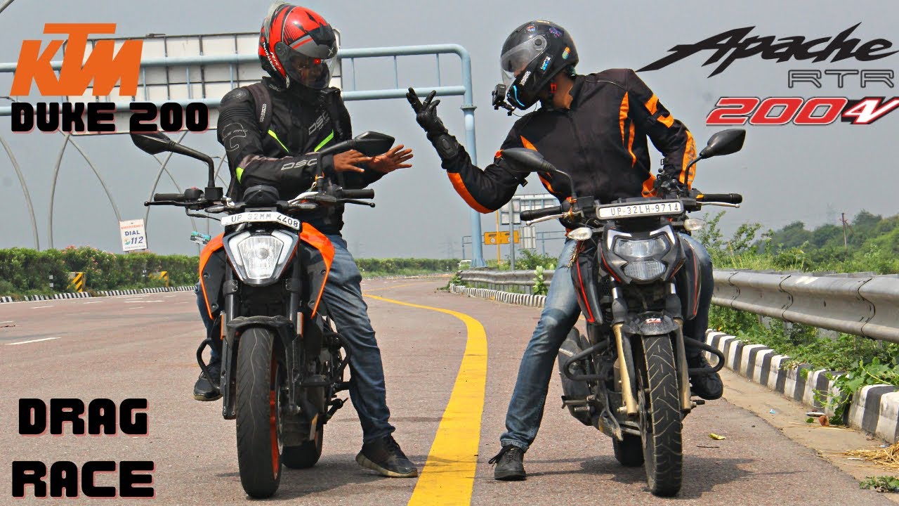 Apache RTR 200 4V vs KTM Duke 200 BS6 Drag Race