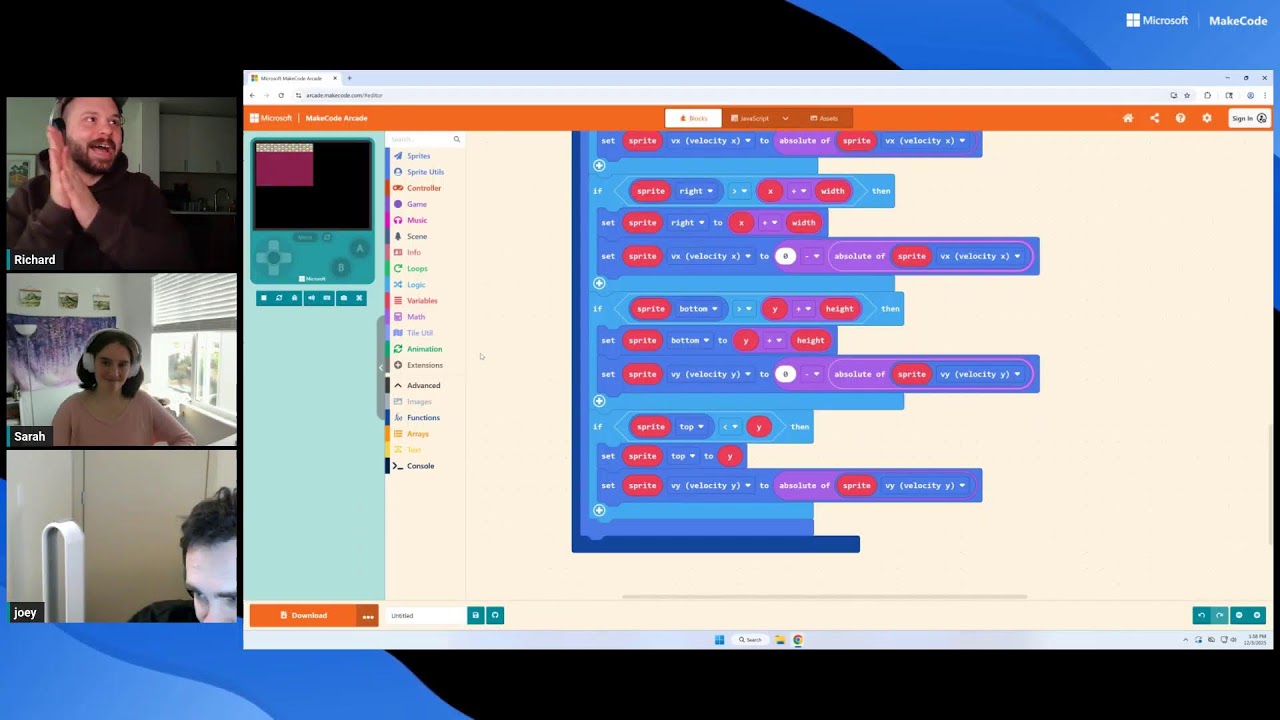 Starting a multitasking game in MakeCode Arcade!