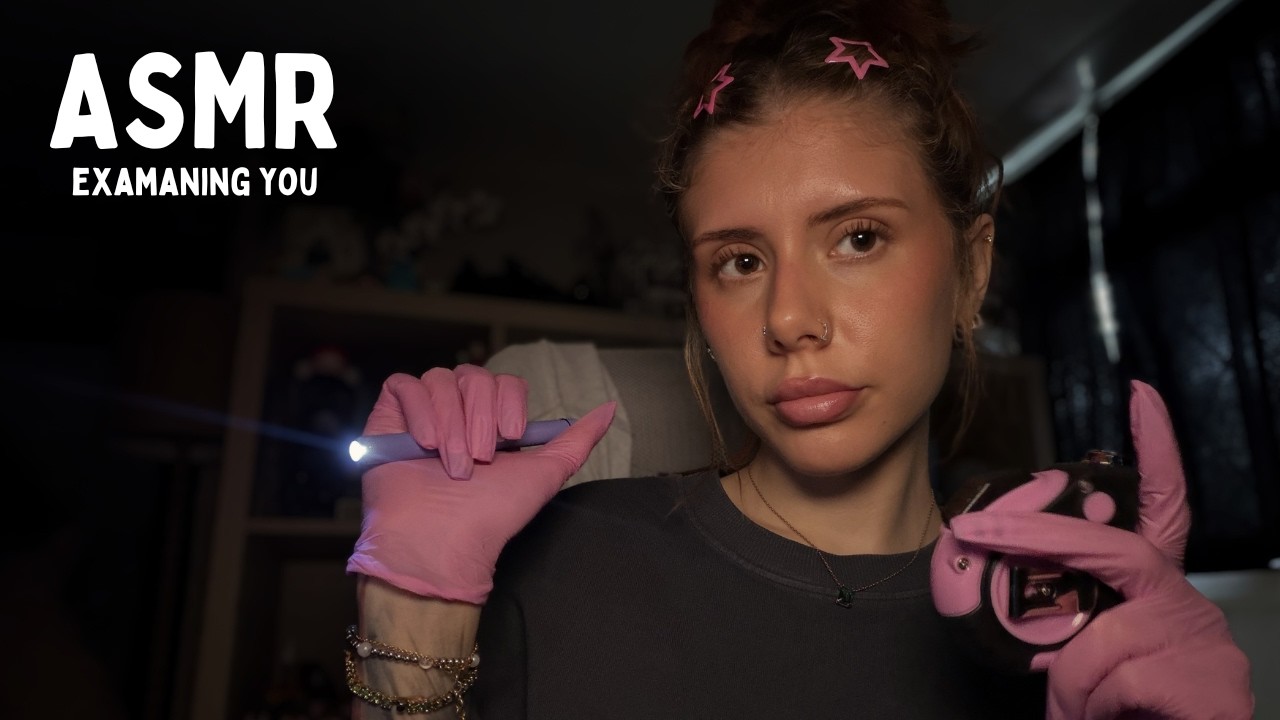 ASMR whispered ear and eye exam 💆&zwj;♀️ (gloves, light triggers, personal attention)