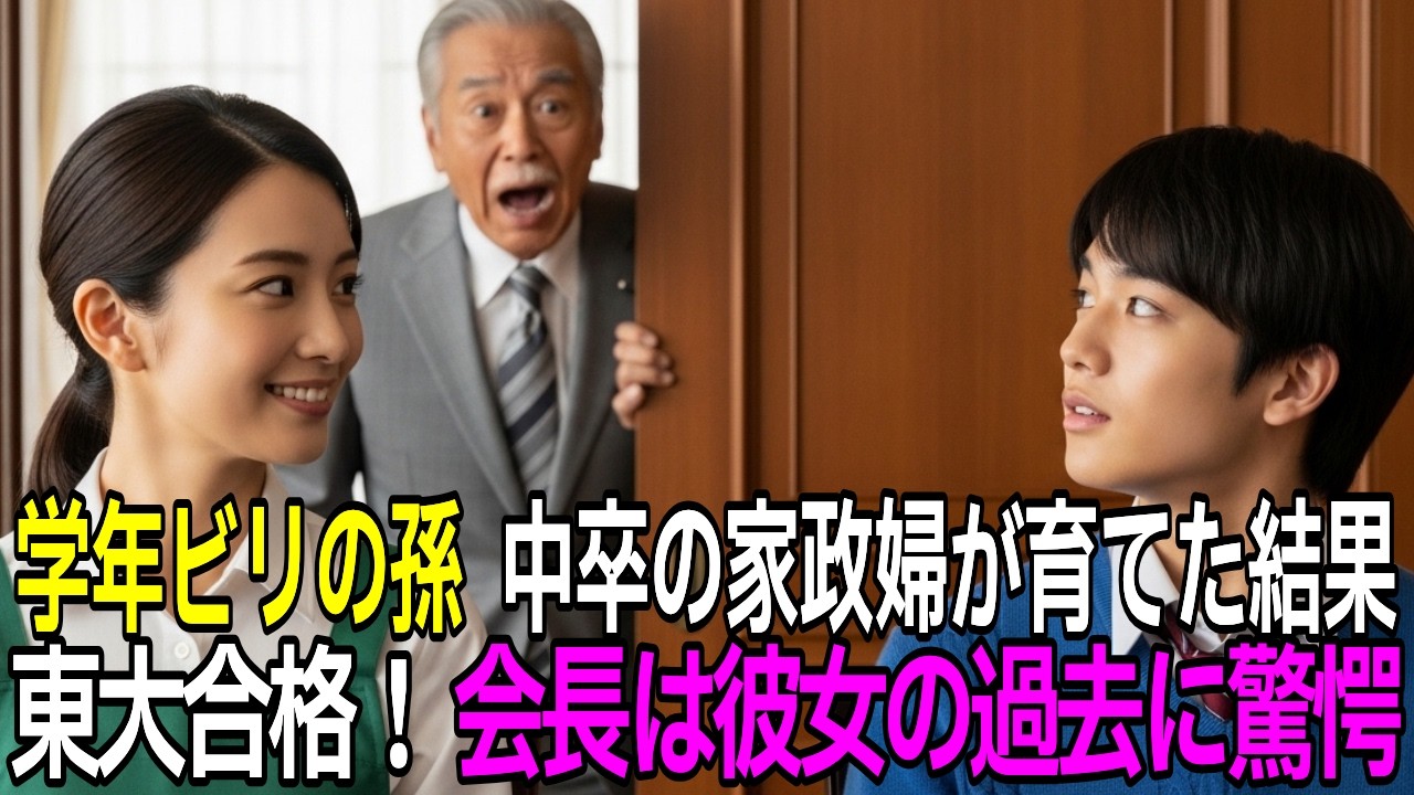 中卒の家政婦が学年ビリの孫を育てた結果…東大合格！バカにしていた家族の人生を激変させた実話【感動する話】【朗読】