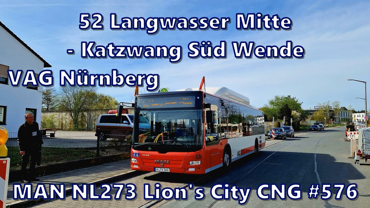 VAG N&uuml;rnberg - Linie 52, MAN NL273 Lion's City CNG #576