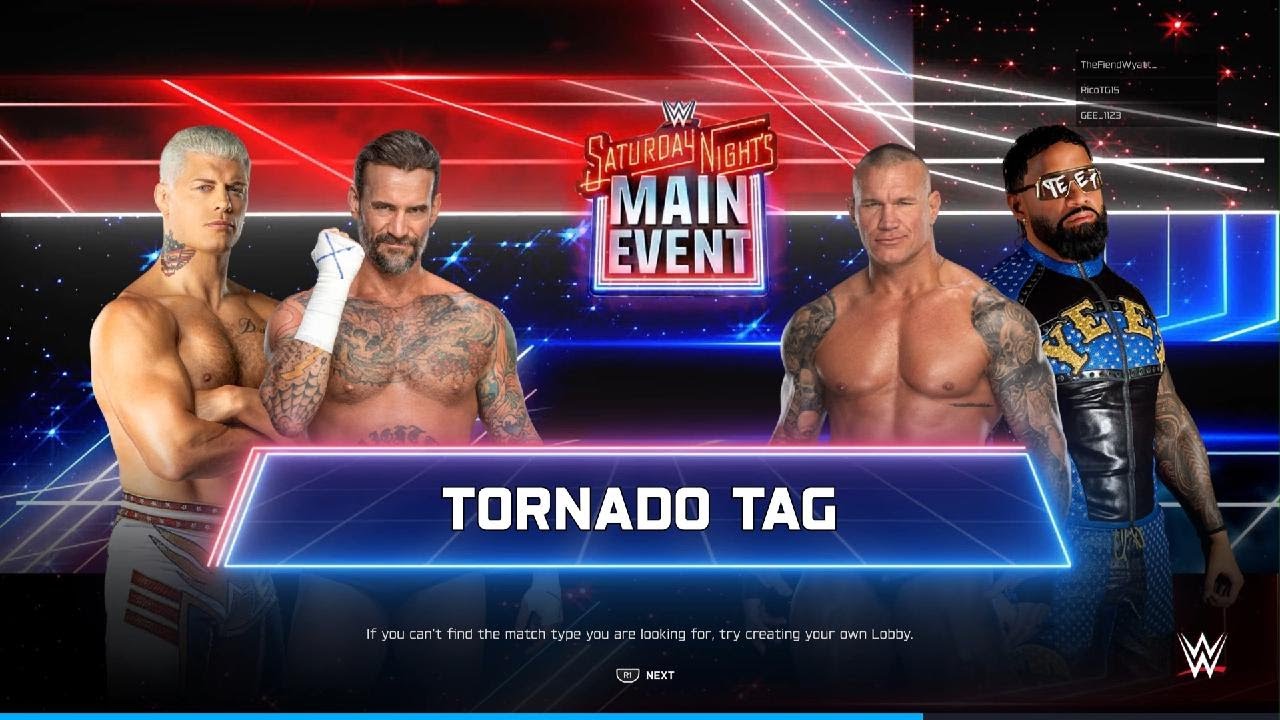 WWE 2K25 CM Punk & Cody Rhodes Vs Jey Uso & Randy Orton