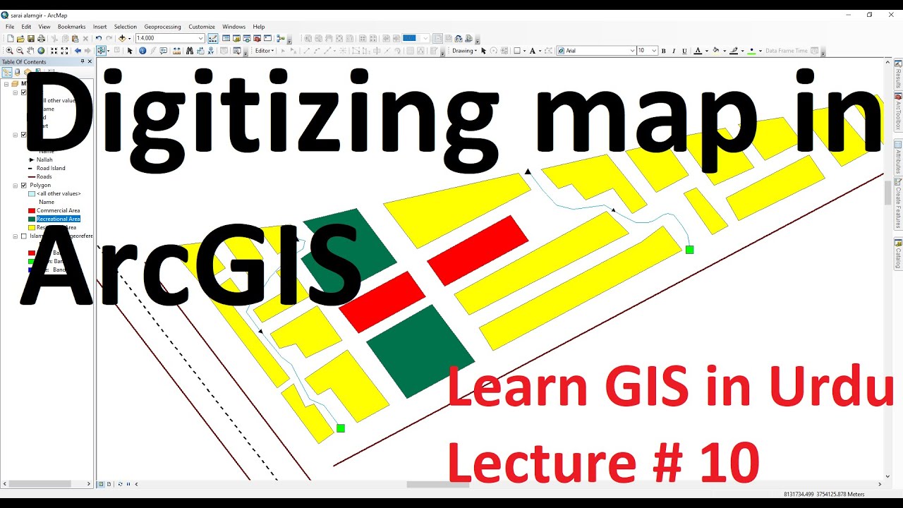 How to digitize a map in ArcGIS | Learn GIS in Urdu - Lecture 10