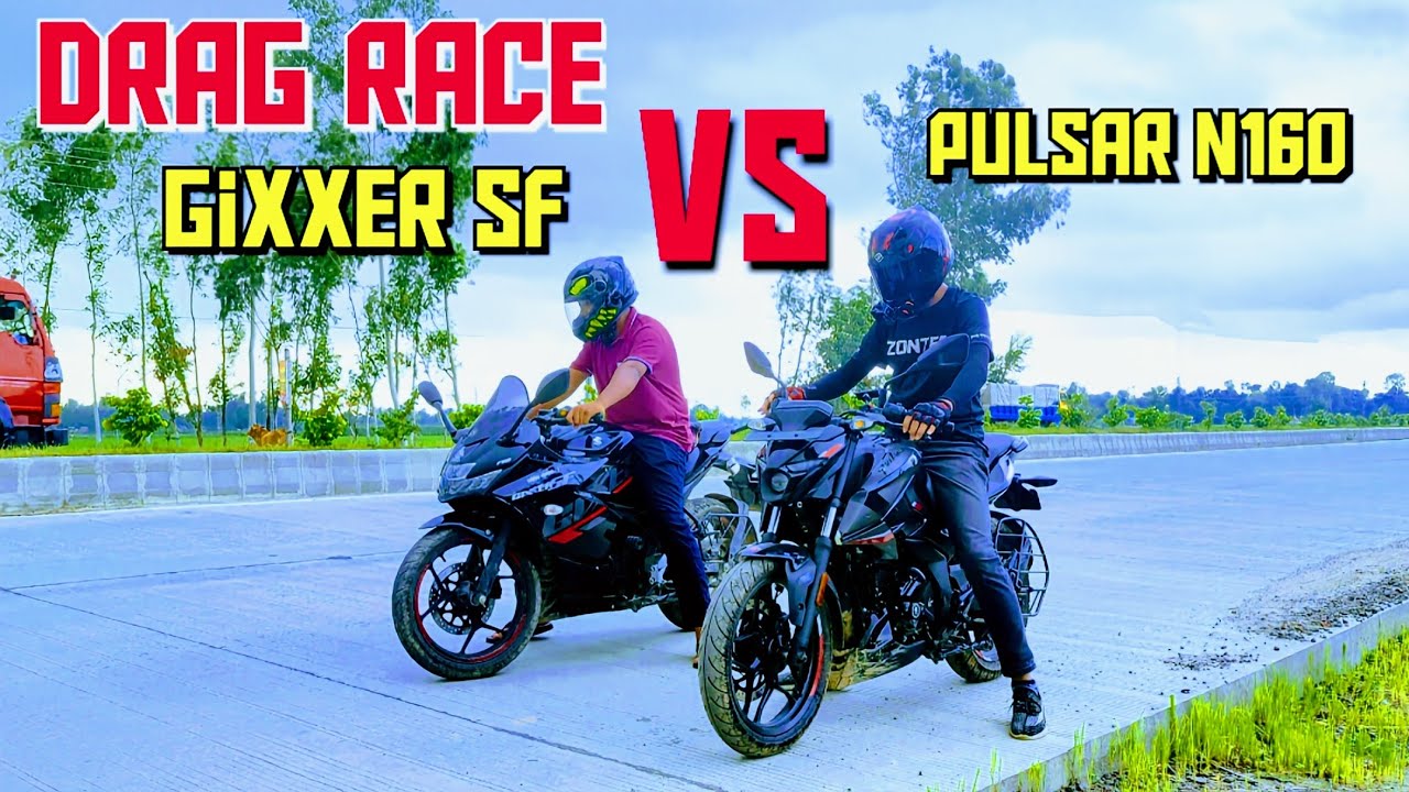 Bajaj Pulsar N160 vs Suzuki Gixxer Sf Drag Race | BikeLover