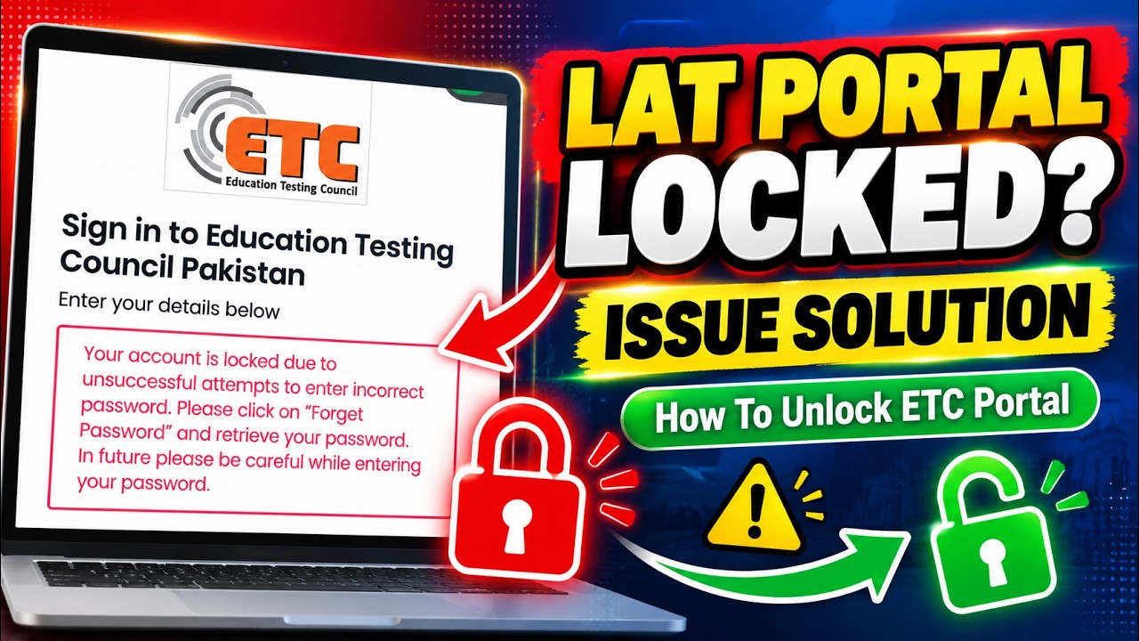 How to Unlock ETC Portal Account | Lat Portal Locked Issue Solution 100% Working