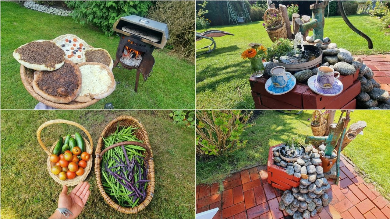 جربت فرن البيتزا  الجديد رأيي فيه بكل صراحة👌قبل مايفيق جوزي عملت أجمل ديكور مع نافورة لقهوة الصبح😍