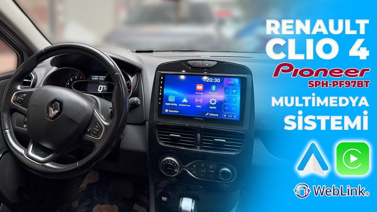 Renault Clio 4  (2012-2019) CarPlay ve AndroidAuto Destekli Pioneer SPH-PF97BT Multimedya ➡ 22-2019