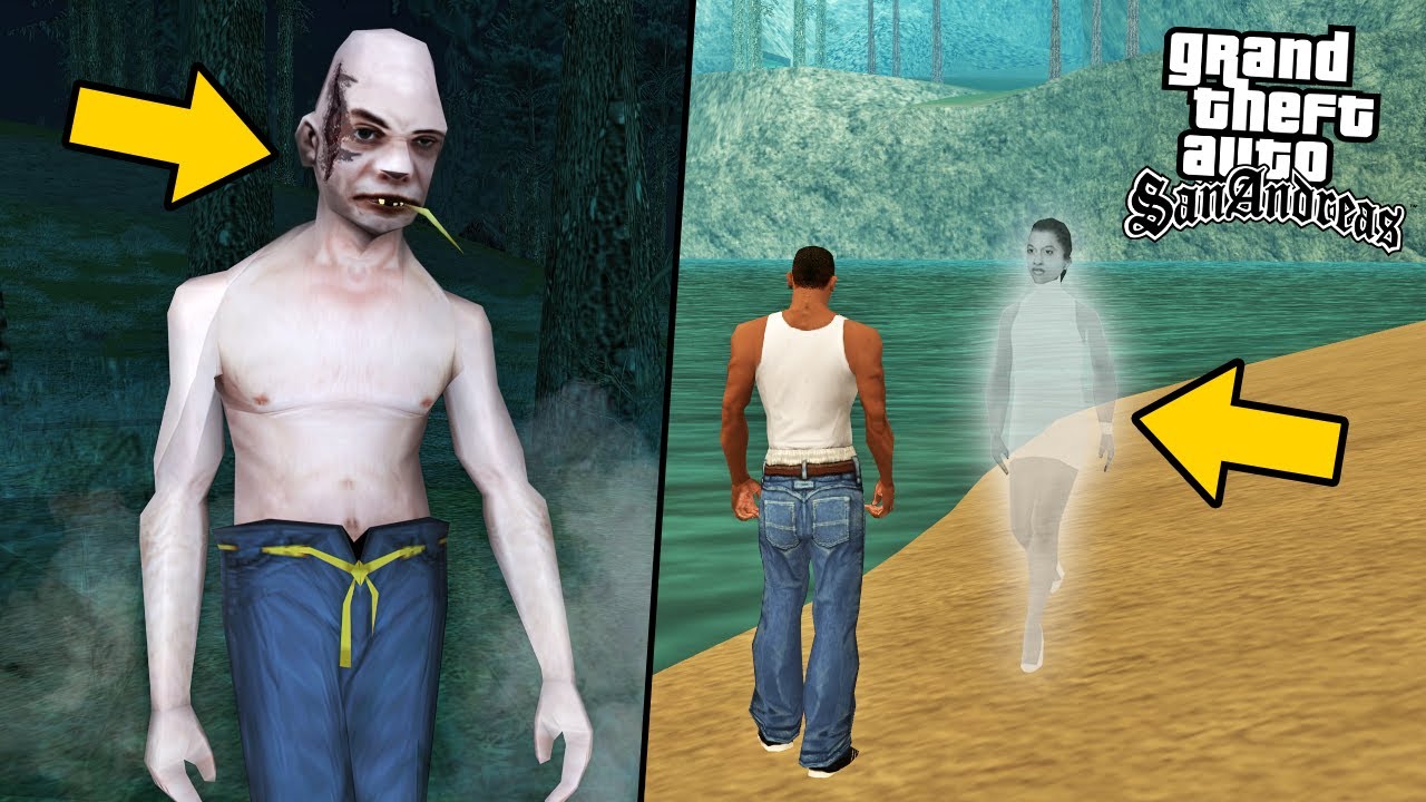 GTA SAN ANDREAS GİZEMLİ KORKUNÇ ADAM & HAYALET PLAJ !?