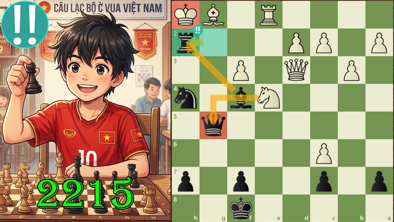 Chú bé Việt Nam Elo 2215 dính đòn 