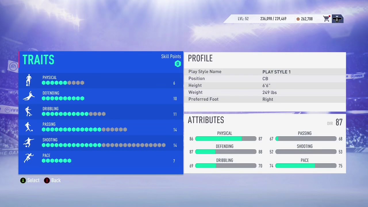 FIFA 19 PRO CLUBS CB BUILD ATTRIBUTES AND TRAITS!!!!
