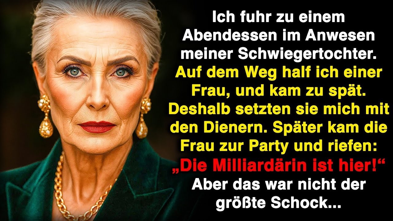 Ich kam zu spät zur Party meines Schwiegervaters, weil ich einer Milliardärin half! Und