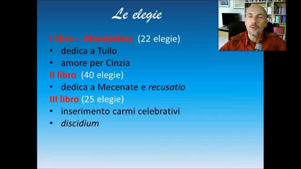 L'elegia latina: PROPERZIO. Il furor d'amore